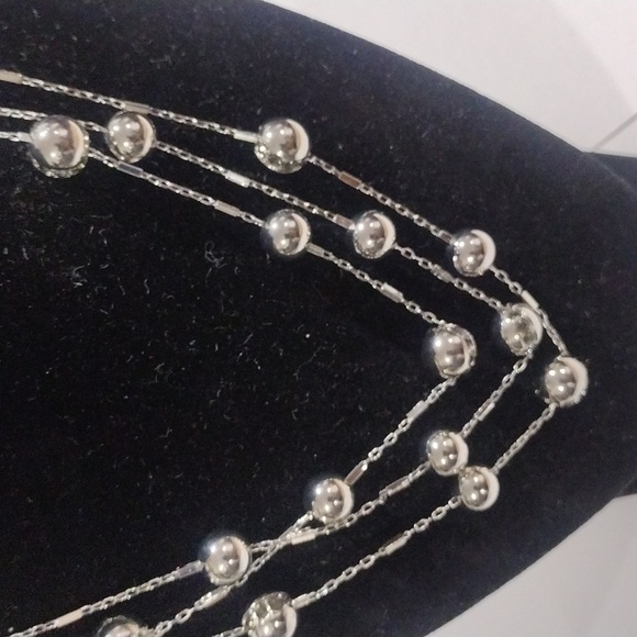 Coldwater Creek Multi-Strand Necklace – Silver Elegant Layered Beads Jewelry 18" - Picture 4 of 12